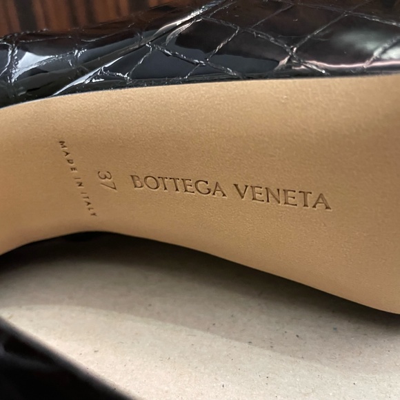 BOTTEGA VENETA MOSTRA 145 CROC-EFFECT LEATHER PLATFORM PUMPS - Picture 4 of 5